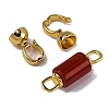 Rack Plating Brass and carnelian Flod Over Clasps KK-B103-06G-2