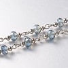 Trendy Handmade Faceted Rondelle Glass Beads Chains for Necklaces Bracelets Making AJEW-JB00123-03-1