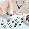 200Pcs Dyed Wood Jewelry Findings Coconut Linking Rings COCO-SC0001-02-4