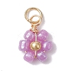 Opaque Glass Charms PALLOY-JF02560-02-3