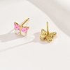 Elegant Brass Butterfly Stud Earrings EJ7103-2