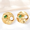 304 Stainless Steel Cubic Zirconia Stud Earrings EJEW-Z110-03G-03-1