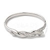Stainless Steel Crystal Rhinestone Twist Hinged Bangles for Women BJEW-G719-15P-2