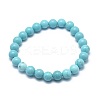Natural Howlite Bead Stretch Bracelets BJEW-K212-A-011-2