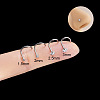 G23 Titanium Micro Pave Clear Cubic Zirconia Flat Round Fishtail Nose Rings WG58C3D-04-1