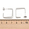 304 Stainless Steel Two-layer Square Stud Earrings EJEW-D339-02P-5