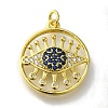 Rack Plating Brass Micro Pave Cubic Zirconia Pendant KK-H485-16G-1