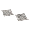 Brass Micro Pave Colorful Cubic Zirconia Hollow Connector Charms KK-K351-58A-P-2