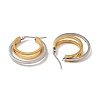 Two Tone 304 Stainless Steel Triple Circle Hoop Earrings for Women EJEW-I272-01GP-2