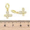Brass Micro Pave Cubic Zirconia European Dangle Charms KK-D325-21G-01-3