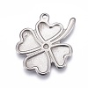 304 Stainless Steel Pendant Cabochon Settings For Enamel STAS-P245-11P-1