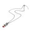 Bullet Natural Gemstone Pointed Pendant Necklaces Sets NJEW-JN03526-5