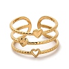 Ion Plating(IP) 304 Stainless Steel Open Cuff Ring for Women RJEW-Z015-07G-1