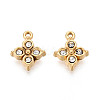 304 Stainless Steel Rhinestone Charms STAS-N110-41G-1