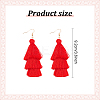 6 Pairs 6 Colors Bohemian Polyester Long Tassel Dangle Earrings with Iron Pins for Women EJEW-AN0003-97-2