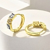 Brass Clear Cubic Zirconia Hoop Earrings EJEW-M047-07G-1