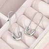 304 Stainless Steel Safety Pin Charm Huggie Hoop Earrings for Women EJEW-C096-41P-5