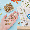 100Pcs 10 Styles Ocean Series Tibetan Style Alloy Pendants FIND-AR0005-87-3