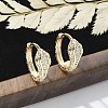 Brass Clear Cubic Zirconia Hoop Earrings EJEW-Q014-20G-1