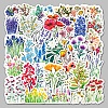 50Pcs Mixed Styles Flower Pattern Waterproof PVC Plastic Stickers STIC-PW0001-367-2