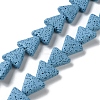Triangle Dyed Natural Lava Rock Beads Strands G-O126-04A-07-1