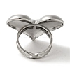 Non-Tarnish 304 Stainless Steel Heart Open Cuff Rings for Women RJEW-Z053-06P-3
