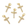 Brass Micro Pave Cubic Zirconia Pendants KK-E068-VB252-2