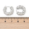 Twist Brass Cubic Zirconia Hoop Earrings EJEW-Q016-18P-2