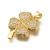 Rack Plating Brass Micro Pave Cubic Zirconia Pendants KK-L226-011G-2