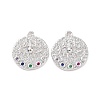 Brass Micro Pave Colorful Cubic Zirconia Pendants KK-E068-VC117-2