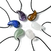 Natural & Synthetic Gemstone Pendant Necklaces NJEW-C046-03-1