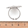 Flower 304 Stainless Steel Open Cuff Ring for Women LS-RJEW-M049-04P-3