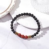 Natural & Synthetic Gemstone Round Beaded Stretch Bracelets for Men Women BJEW-JB12263-01-2
