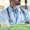12Pcs 6 Style Alloy Enamel Stethoscope Pendant Decorations HJEW-OC00170-5