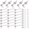 150Pcs 202 Stainless Steel Ball Stud Earring Findings STAS-SP0001-52A-P-1