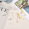 2 Pairs 2 Style Cat Eye Planet & Brass Star Asymmetrical Earrings EJEW-AN0002-20-7