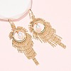Brass Micro Pave Cubic Zirconia Dangle Earrings KK-CBADE12-05G-2