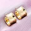 Brass C-Shaped Stud Earrings EJEW-R025-37G-1