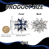 2Pcs Flower Glass Rhinestone Brooches JEWB-FG0001-50-2