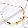 304 Stainless Steel Arc Shaped Pendant Snake Chain Necklaces for Women NJEW-B122-03G-2