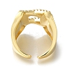 Rack Plating Letter X Brass Clear Cubic Zirconia Open Cuff Rings RJEW-S411-25G-3