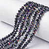Electroplate Opaque Glass Beads Strands X-EGLA-A034-P4mm-F01-1
