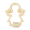 Rack Plating Brass Micro Pave Cubic Zirconia keychain Clasps KK-K374-03C-G-1