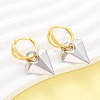 Two Tone Heart Brass Hoop Earrings EJEW-D322-12GP-02A-2
