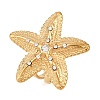 304 Stainless Steel Rhinestone Cuff Rings for Women RJEW-P174-02G-2