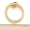Snake Alloy Rhinestone Bangles for Women LS-BJEW-G085-01G-02-5
