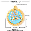 304 Stainless Steel Enamel Pendants STAS-OY002-81G-2