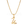 1pc Brass Chain & 304 Stainless Steel Letter Pendant Necklaces NJEW-LP0001-40U-G-1