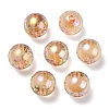 UV Plating Transparent Rainbow Iridescent Acrylic Beads TACR-D010-07A-2