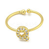 Rack Plating Brass Open Cuff Rings for Women RJEW-F162-02G-Q-2